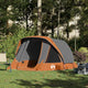 Tente VidaXL 4 personnes imperméable gris et orange