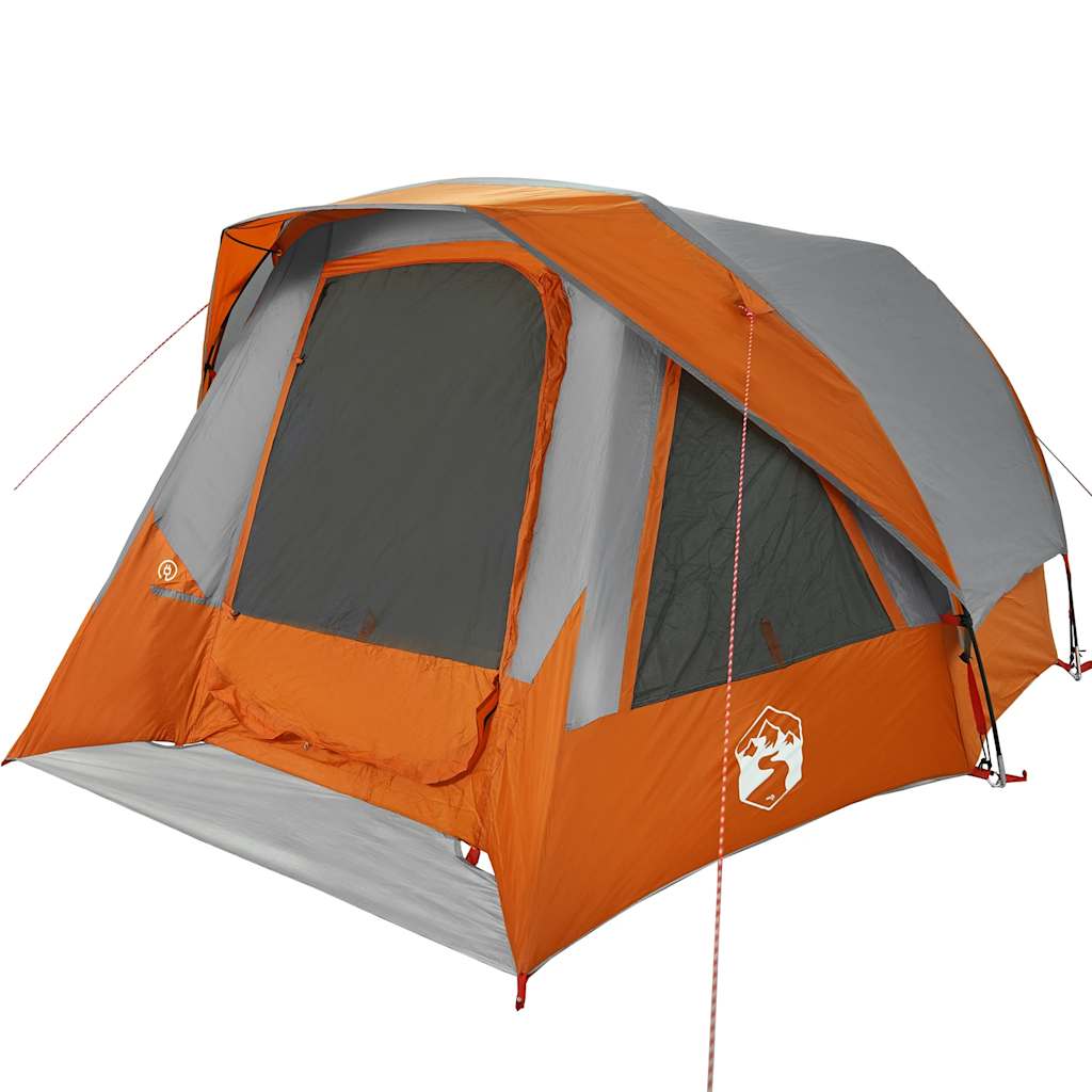 Tente familiale VidaXL 6 personnes imperméable gris et orange