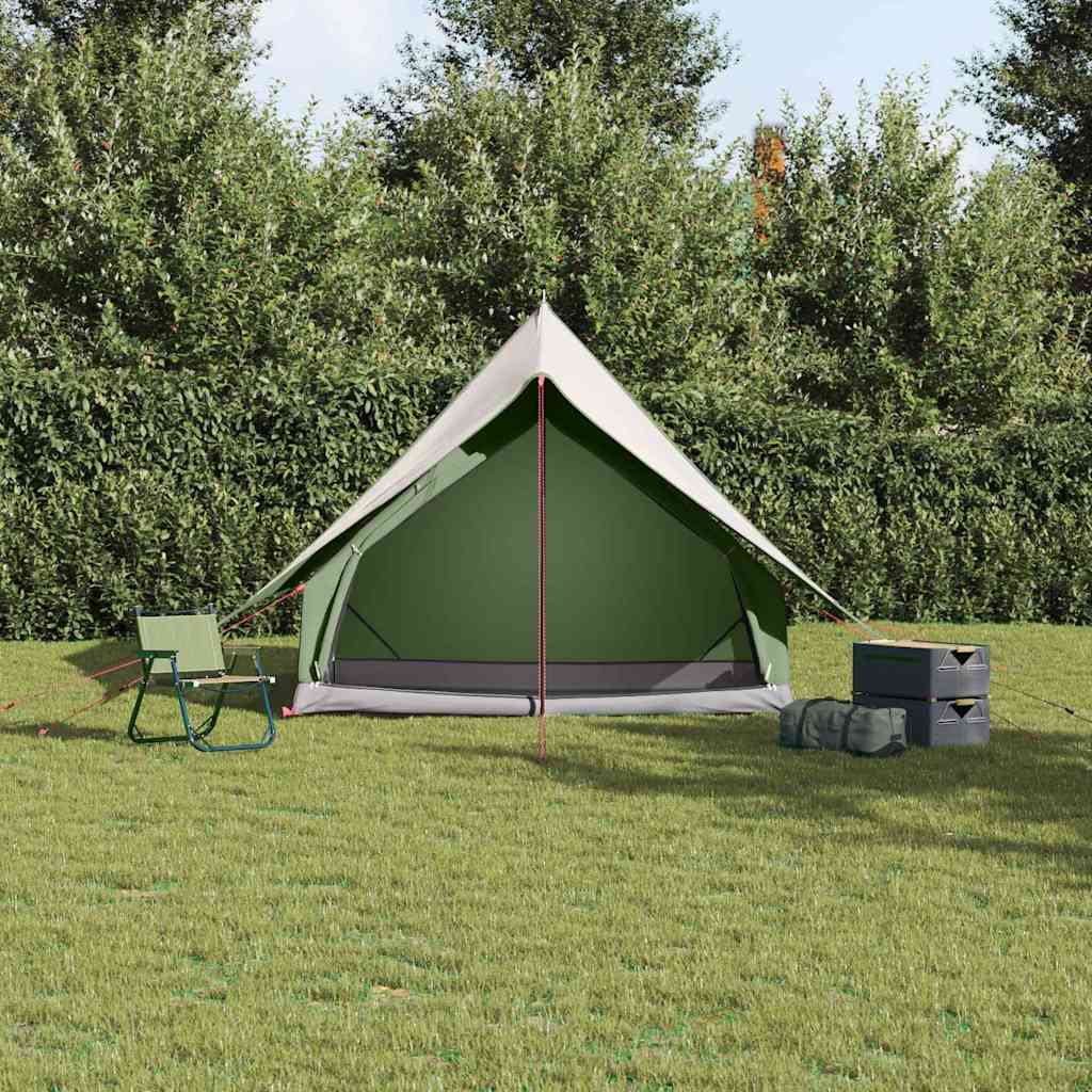 Tente familiale Vidaxx avec toit vert et blanc 315 x 286 x 200 cm