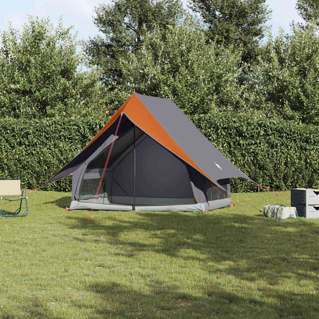 Tente familiale Vidaxx avec toit gris et orange 315 x 286 x 200 cm