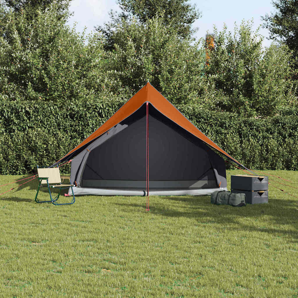 Tente familiale Vidaxx avec toit gris et orange 315 x 286 x 200 cm