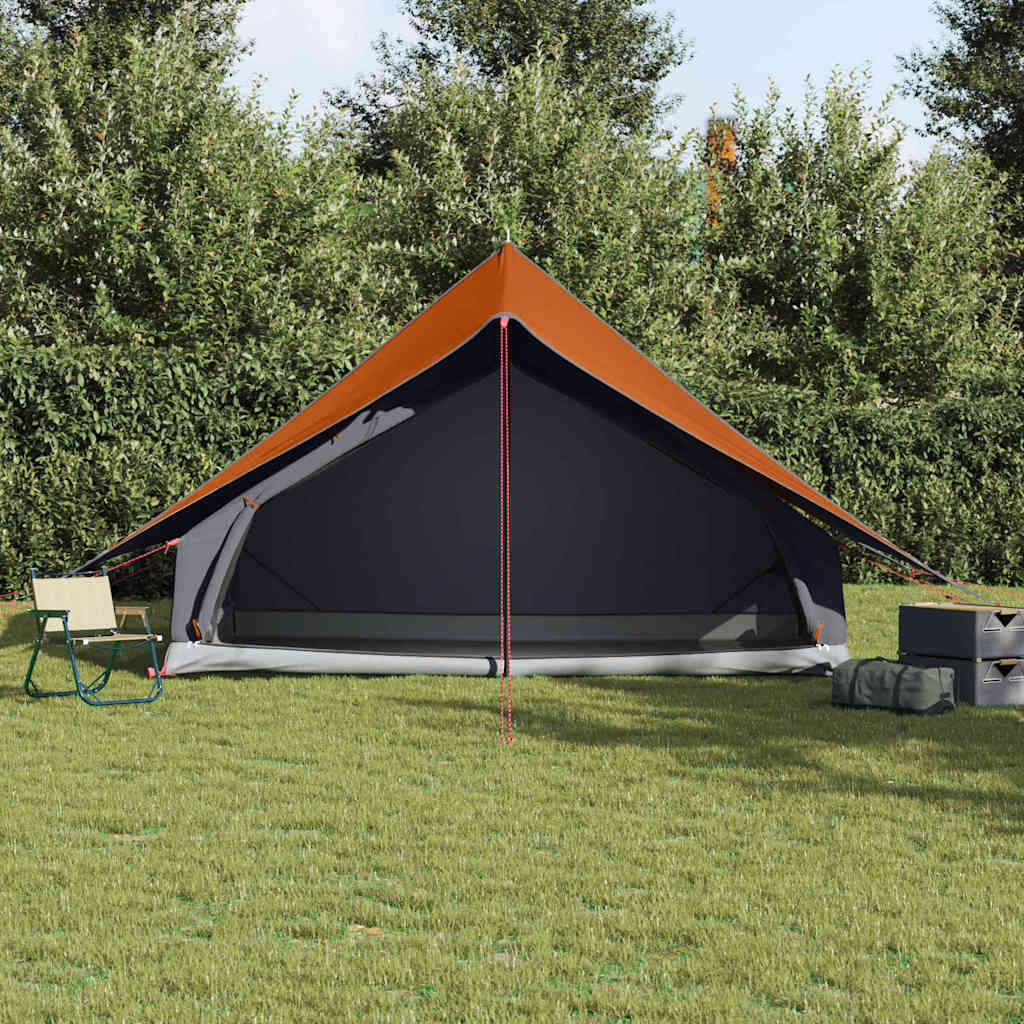 Tente familiale Vidaxx avec toit gris et orange 315 x 286 x 200 cm