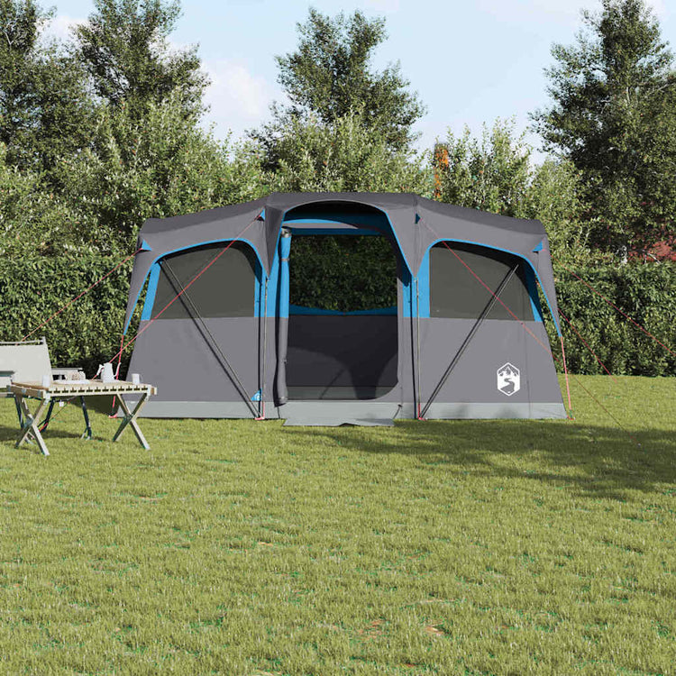 Tente familiale Vidaxx bleu et gris 435 x 255 x 216 cm polyester et acier
