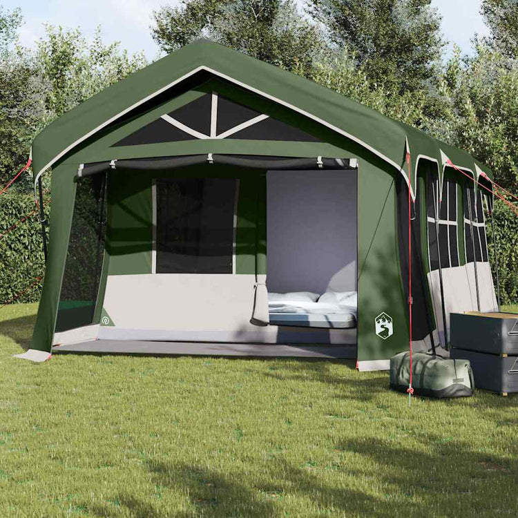Tente familiale Vidaxx avec toit vert et blanc 620 x 322 x 240 cm polyester