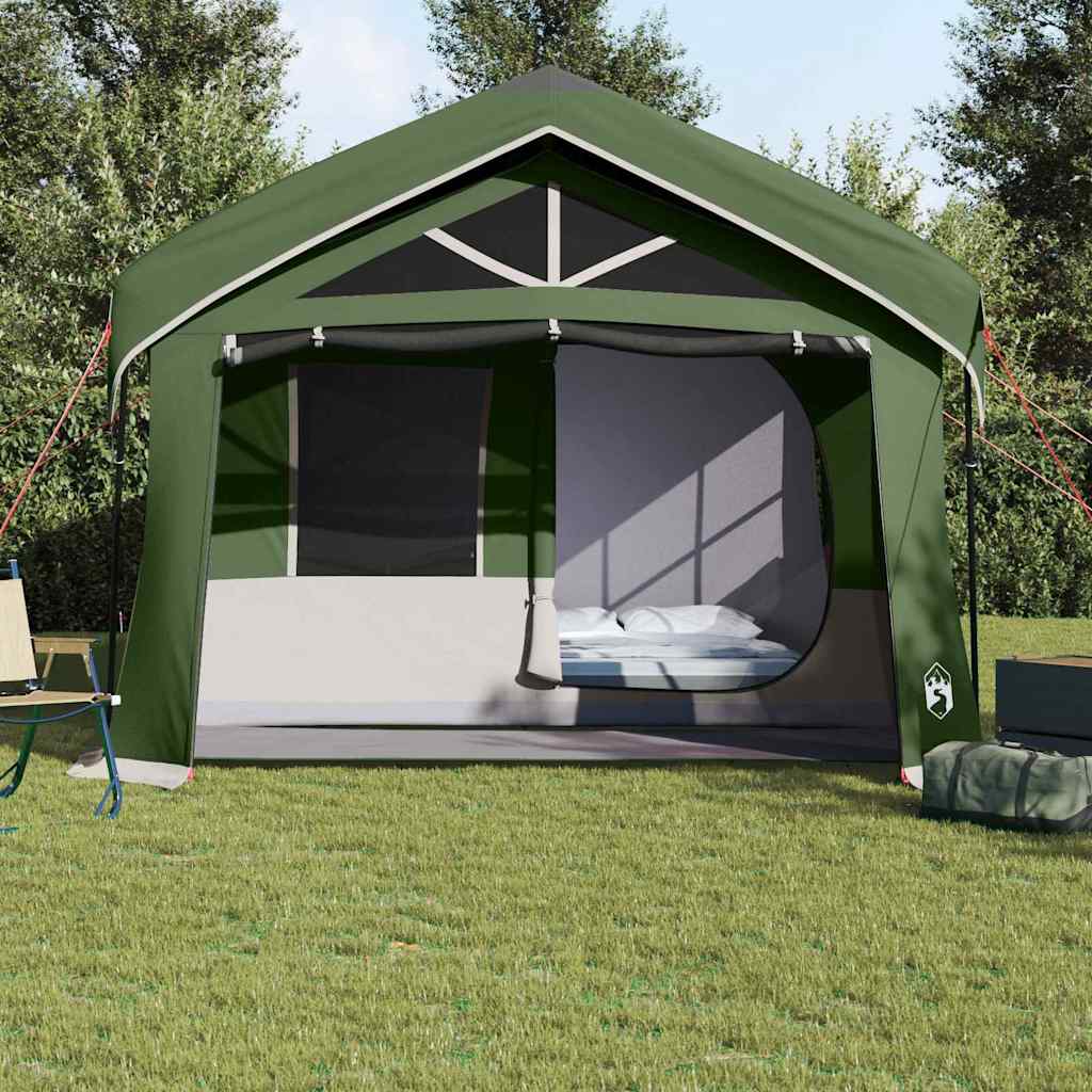 Tente familiale Vidaxx avec toit vert et blanc 620 x 322 x 240 cm polyester