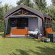 Tente familiale Vidaxx avec toit gris et orange 620 x 322 x 240 cm polyester