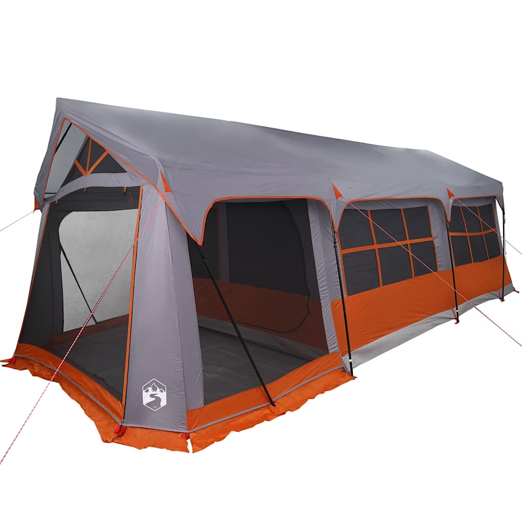 Tente familiale Vidaxx avec toit gris et orange 620 x 322 x 240 cm polyester
