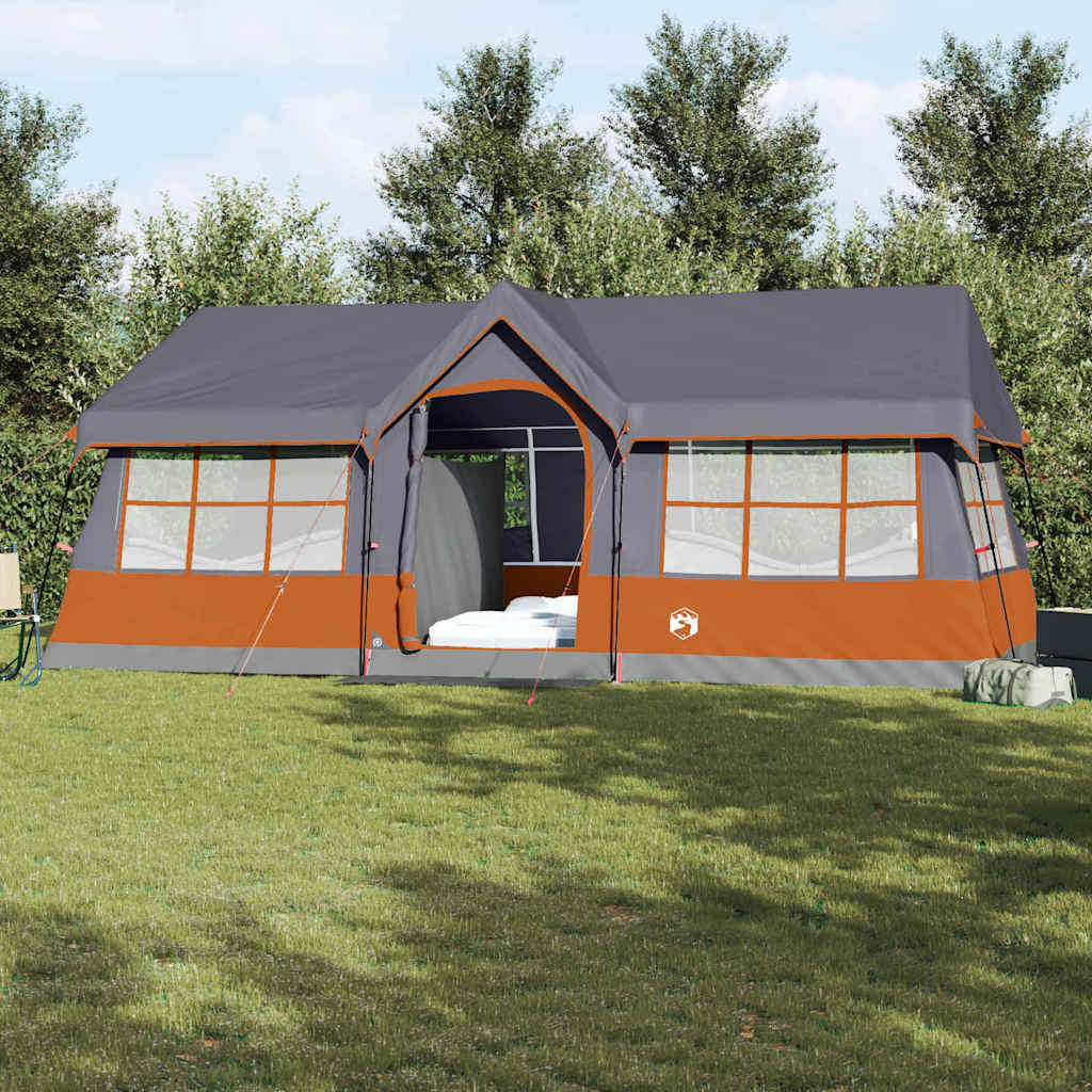 Tente familiale Vidaxx avec toit gris et orange 622 x 295 x 238 cm