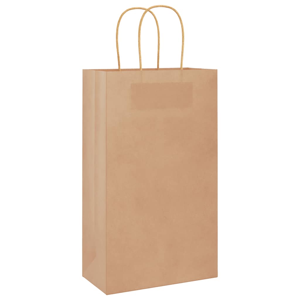 VidaXL sacs en papier 50 pcs avec poignées 21x11x36 cm marron
