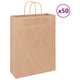 VidaXL sacs en papier 50 pcs avec poignées 32x12x42 cm marron
