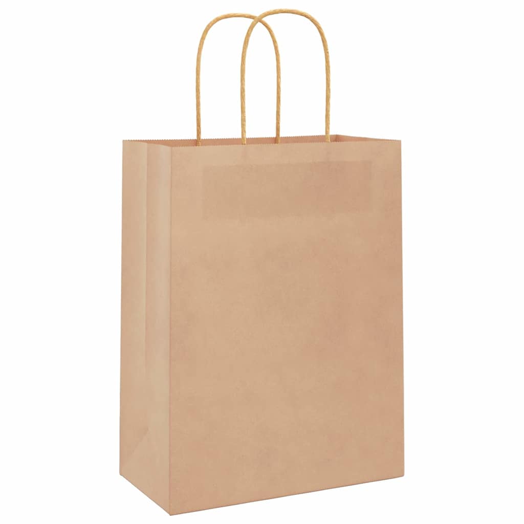 VidaXL sacs en papier 250 pcs avec poignées 21x11x28 cm marron