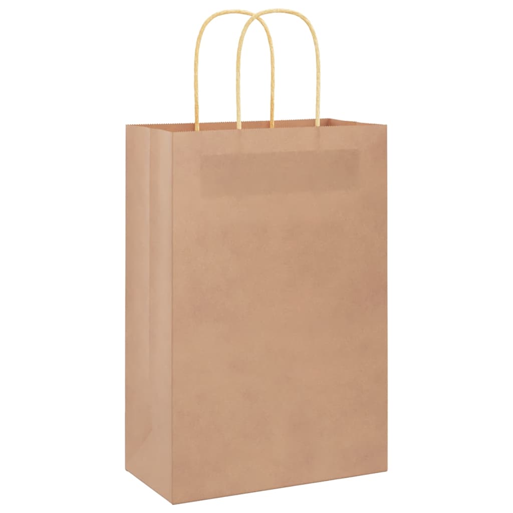 Vidaxxl sacs en papier 250 pcs avec poignées 21x11x31 cm marron