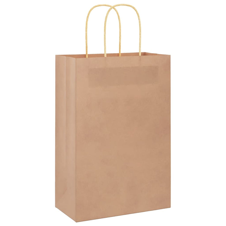 Vidaxxl sacs en papier 250 pcs avec poignées 21x11x31 cm marron