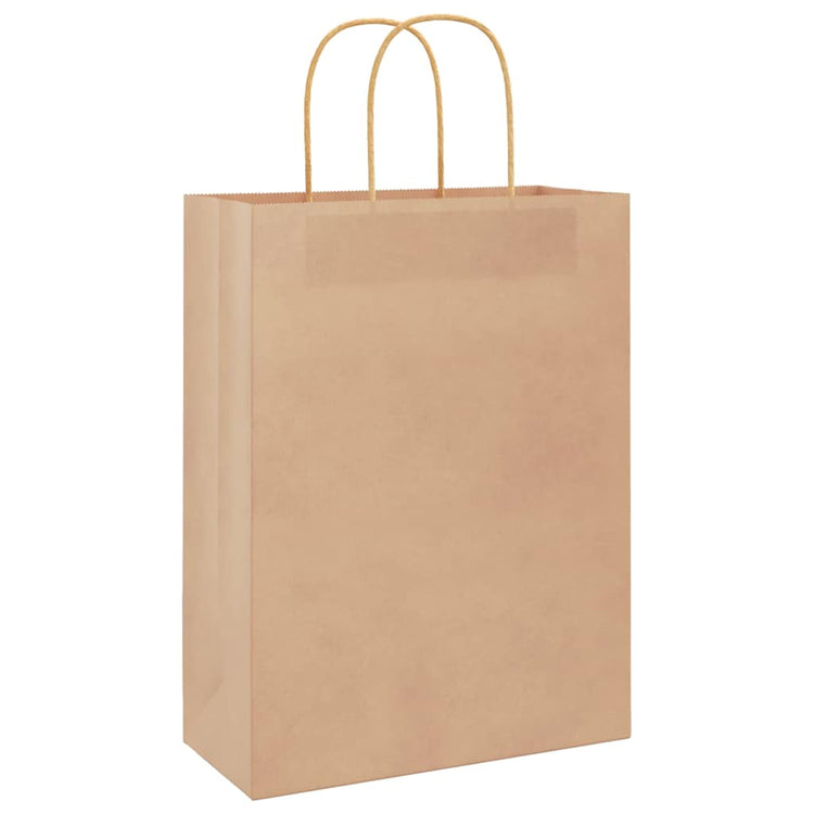 VidaXL sacs en papier 250 pcs avec poignées 26x12x35 cm marron