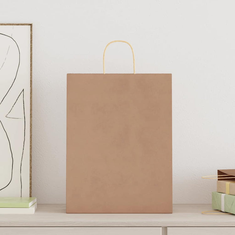 VidaXL sacs en papier 250 pcs avec poignées 32x12x42 cm marron