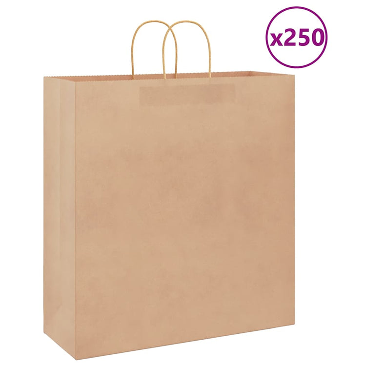 VidaXL sacs en papier 250 pcs avec poignées 45x17x48 cm marron