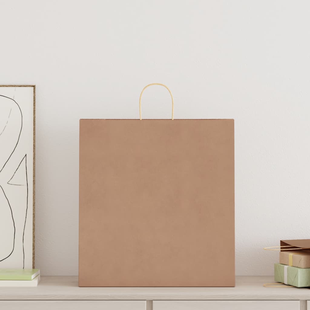VidaXL sacs en papier 250 pcs avec poignées 45x17x48 cm marron