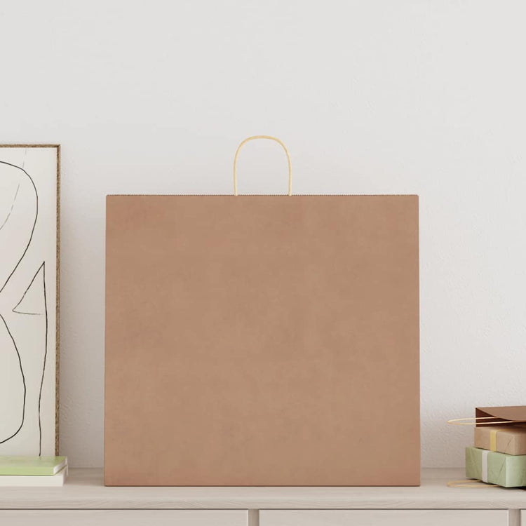 VidaXL sacs en papier 250 pcs avec poignées 54x15x49 cm marron