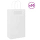 VidaXL sacs en papier 50 pcs avec poignées 21x11x36 cm blanc