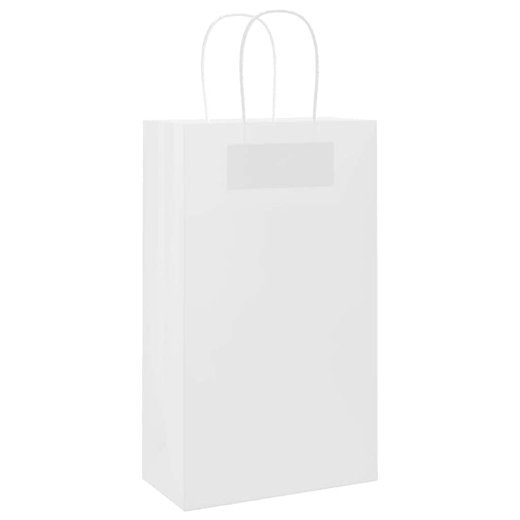 VidaXL sacs en papier 50 pcs avec poignées 21x11x36 cm blanc
