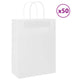 VidaXL sacs en papier 50 pcs avec poignées 26x12x35 cm blanc