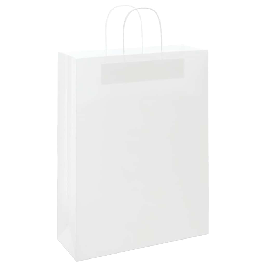 VidaXL sacs en papier 50 pcs avec poignées 32x12x42 cm blanc