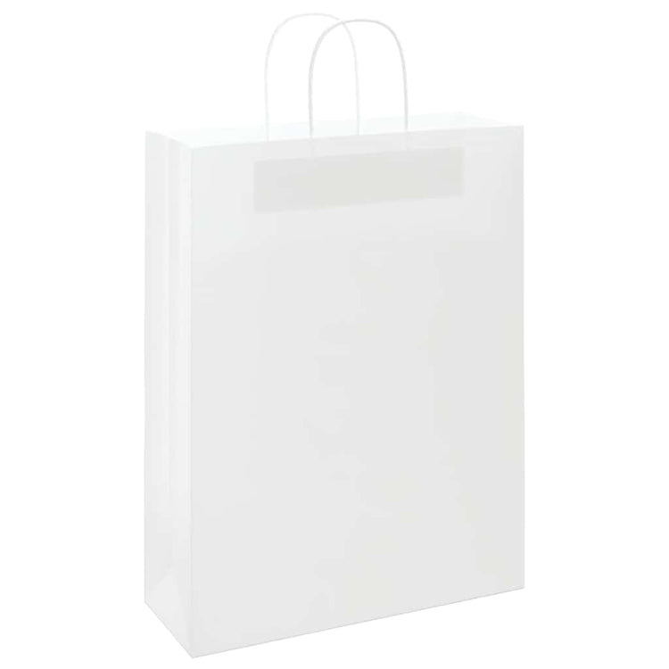 VidaXL sacs en papier 50 pcs avec poignées 32x12x42 cm blanc