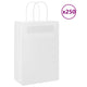 Vidaxxl sacs en papier 250 pcs avec poignées 21x11x31 cm blanc