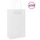 VidaXL sacs en papier 250 pcs avec poignées 21x11x36 cm blanc