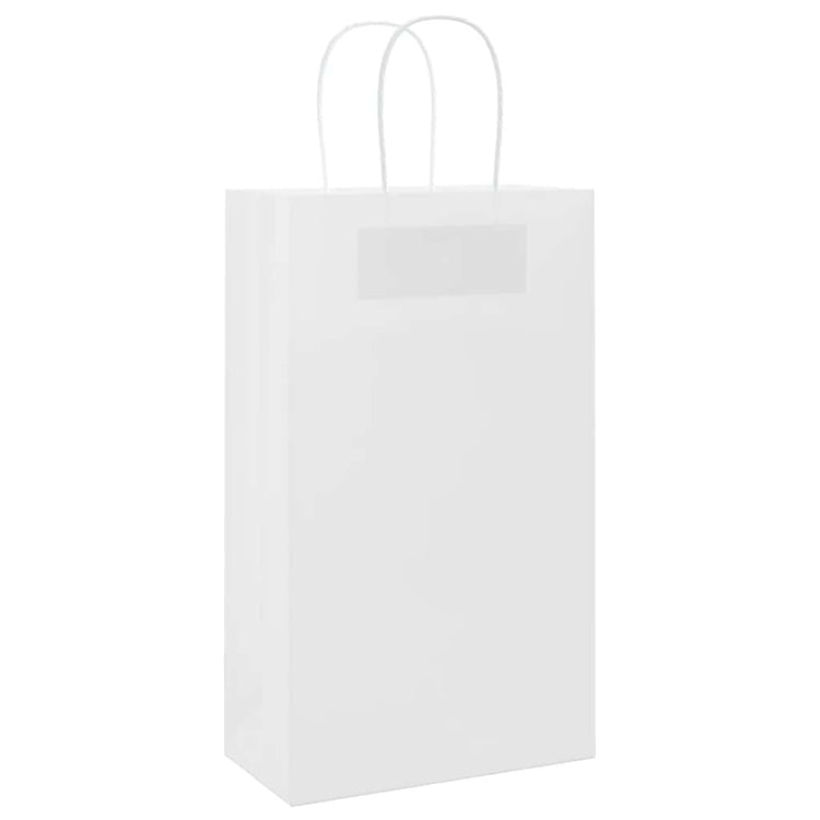 VidaXL sacs en papier 250 pcs avec poignées 21x11x36 cm blanc