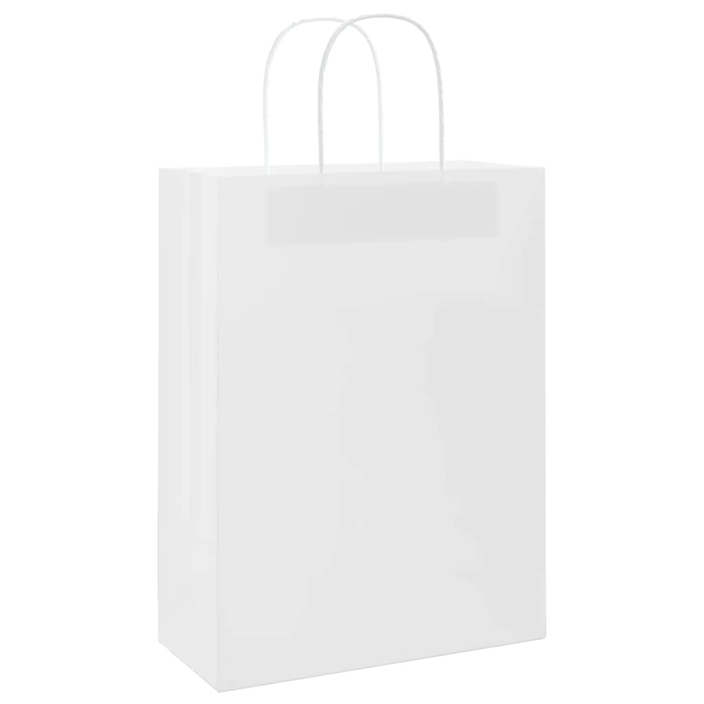 VidaXL sacs en papier 250 pcs avec poignées 26x12x35 cm blanc