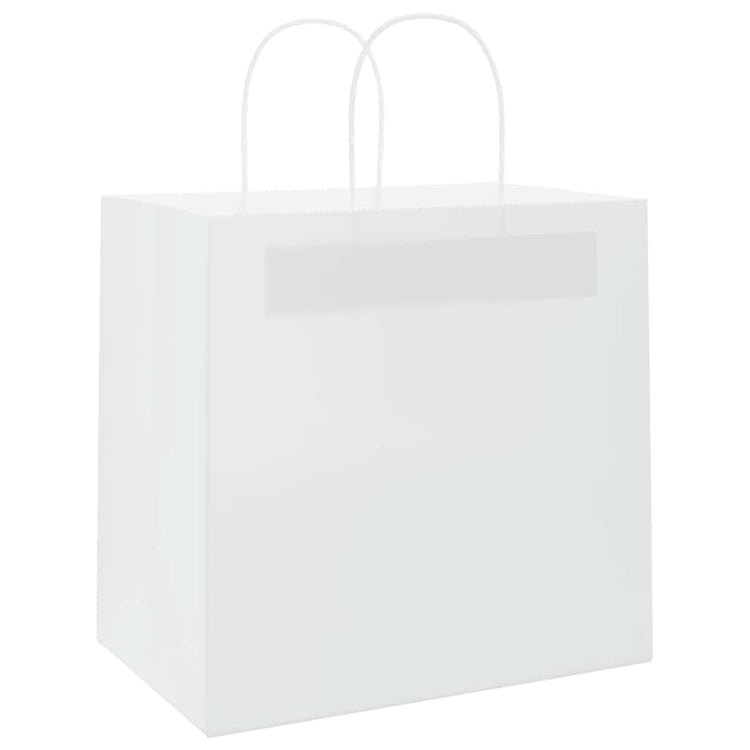 VidaXL sacs en papier 250 pcs avec poignées 26x17x25 cm blanc