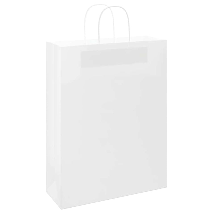 VidaXL sacs en papier 250 pcs avec poignées 32x12x42 cm blanc
