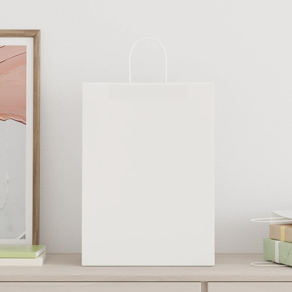 VidaXL sacs en papier 250 pcs avec poignées 32x17x44 cm blanc