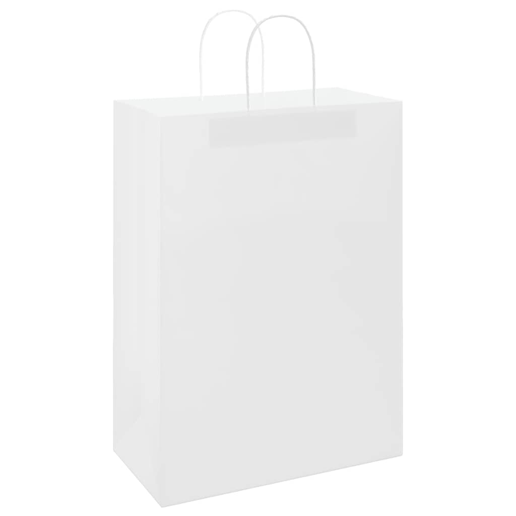 VidaXL sacs en papier 250 pcs avec poignées 32x17x44 cm blanc