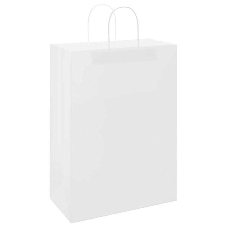 VidaXL sacs en papier 250 pcs avec poignées 32x17x44 cm blanc