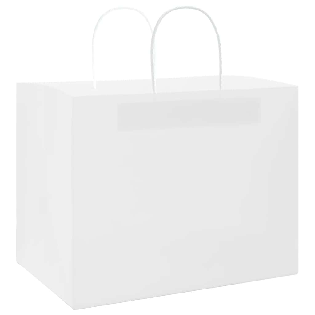 VidaXL sacs en papier 250 pcs avec poignées 32x22x24 cm blanc