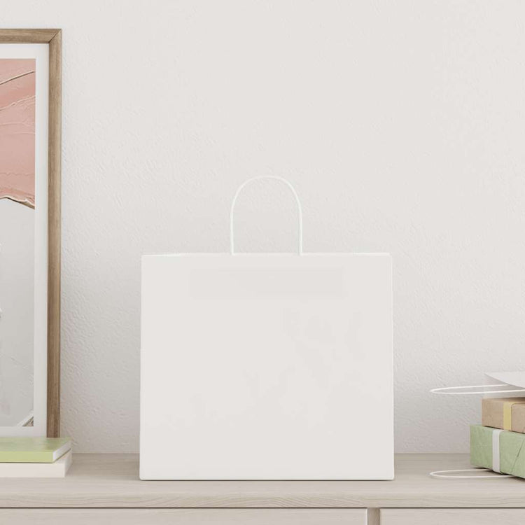 VidaXL sacs en papier 250 pcs avec poignées 32x22x28 cm blanc