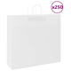 VidaXL sacs en papier 250 pcs avec poignées 54x15x49 cm blanc