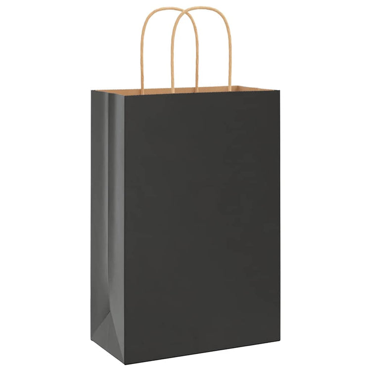 VidaXL sacs en papier 250 pcs avec poignées 21x11x31 cm noir