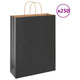 VidaXL sacs en papier 250 pcs avec poignées 32x12x42 cm noir