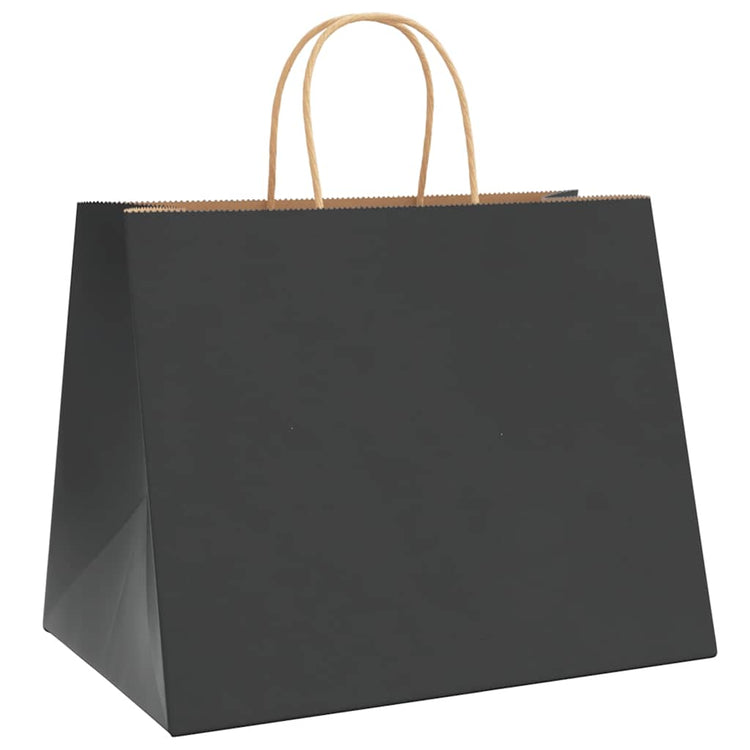 VidaXL sacs en papier 250 pcs avec poignées 32x22x24 cm noir