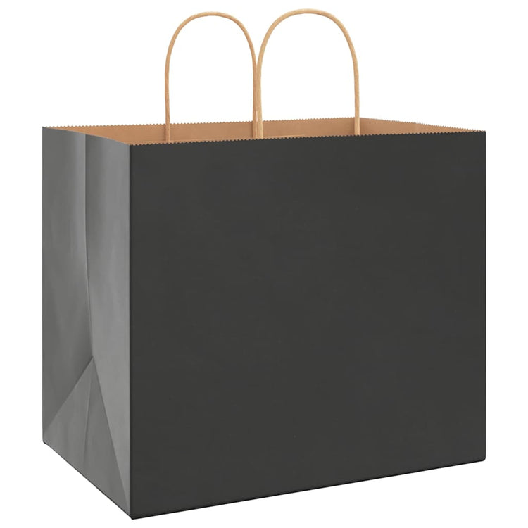 VidaXL sacs en papier 250 pcs avec poignées 32x22x28 cm noir
