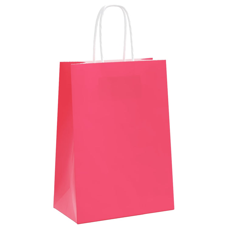 VidaXL sacs en papier 50 pcs avec poignées 15x8x21 cm rose
