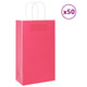 VidaXL sacs en papier 50 pcs avec poignées 21x11x36 cm rose