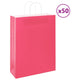 VidaXL sacs en papier 50 pcs avec poignées 32x12x42 cm rose