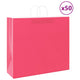 VidaXL sacs en papier 50 pcs avec poignées 54x15x49 cm rose