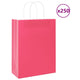 VidaXL sacs en papier 250 pcs avec poignées 26x12x35 cm rose