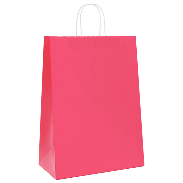 VidaXL sacs en papier 250 pcs avec poignées 32x17x44 cm rose