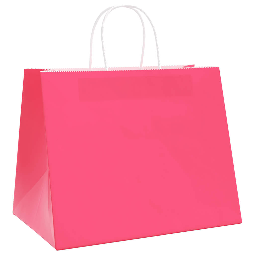 VidaXL sacs en papier 250 pcs avec poignées 32x22x24 cm rose